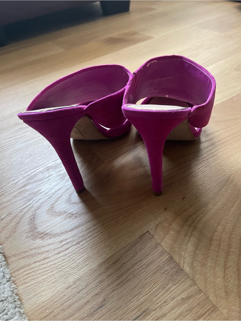 Jessica Simpson Magenta Pointed-Toe Slip-On Mules - Picture 3 of 5